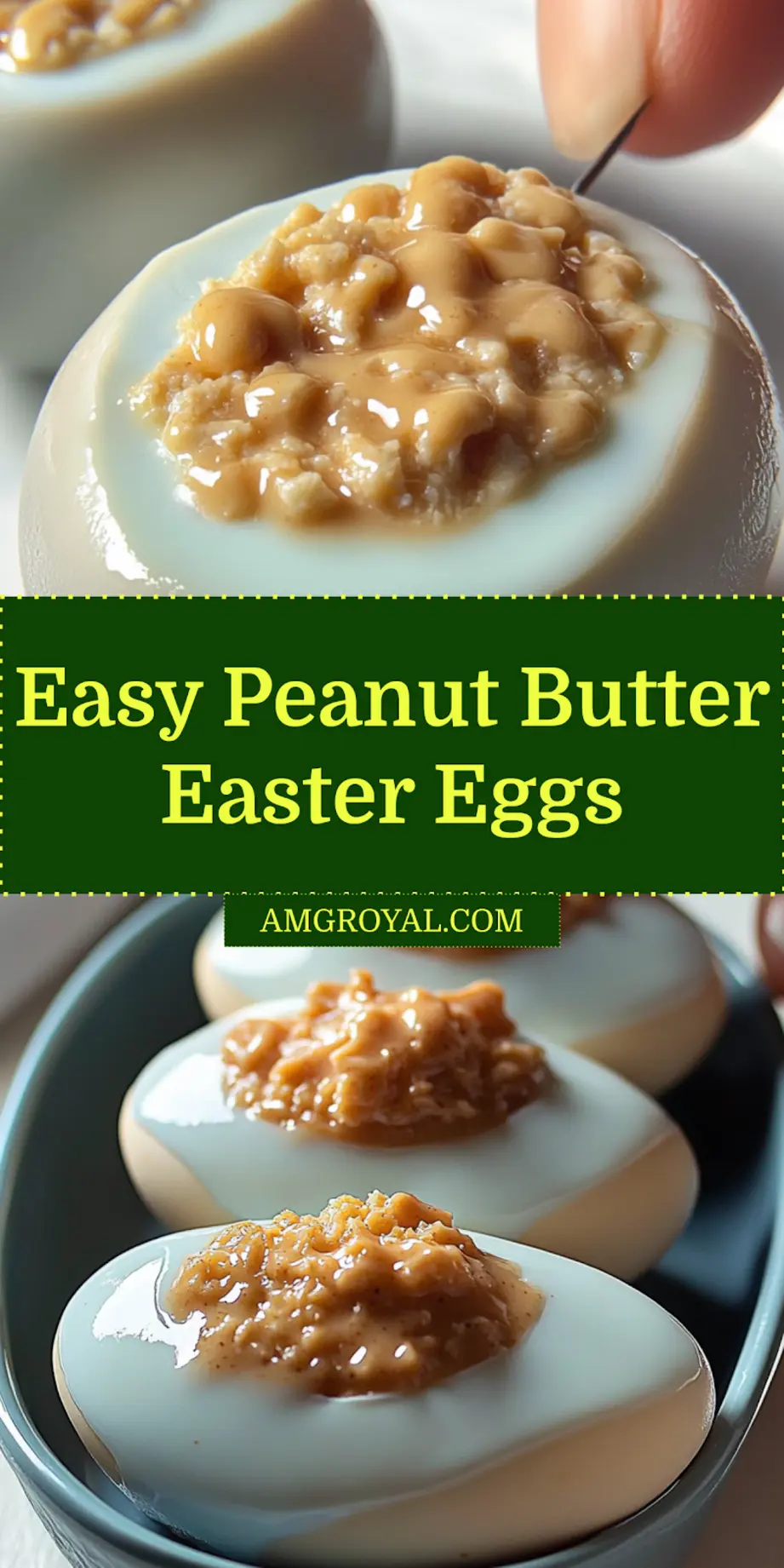 Peanut Butter Easter Eggs Irresistible Easy Treats 7 PEANUT BUTTER EASTER EGGS centered hero view, clean and uncluttered_pin