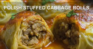 POLISH STUFFED CABBAGE ROLLS centered hero view, clean and uncluttered