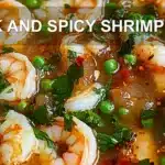 QUICK AND SPICY SHRIMP SOUP centered hero view, clean and uncluttered