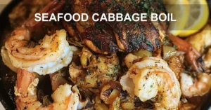 SEAFOOD CABBAGE BOIL centered hero view, clean and uncluttered