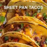 SHEET PAN TACOS centered hero view, clean and uncluttered
