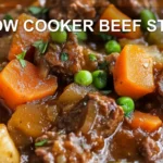SLOW COOKER BEEF STEW centered hero view, clean and uncluttered