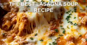 THE BEST LASAGNA SOUP RECIPE centered hero view, clean and uncluttered