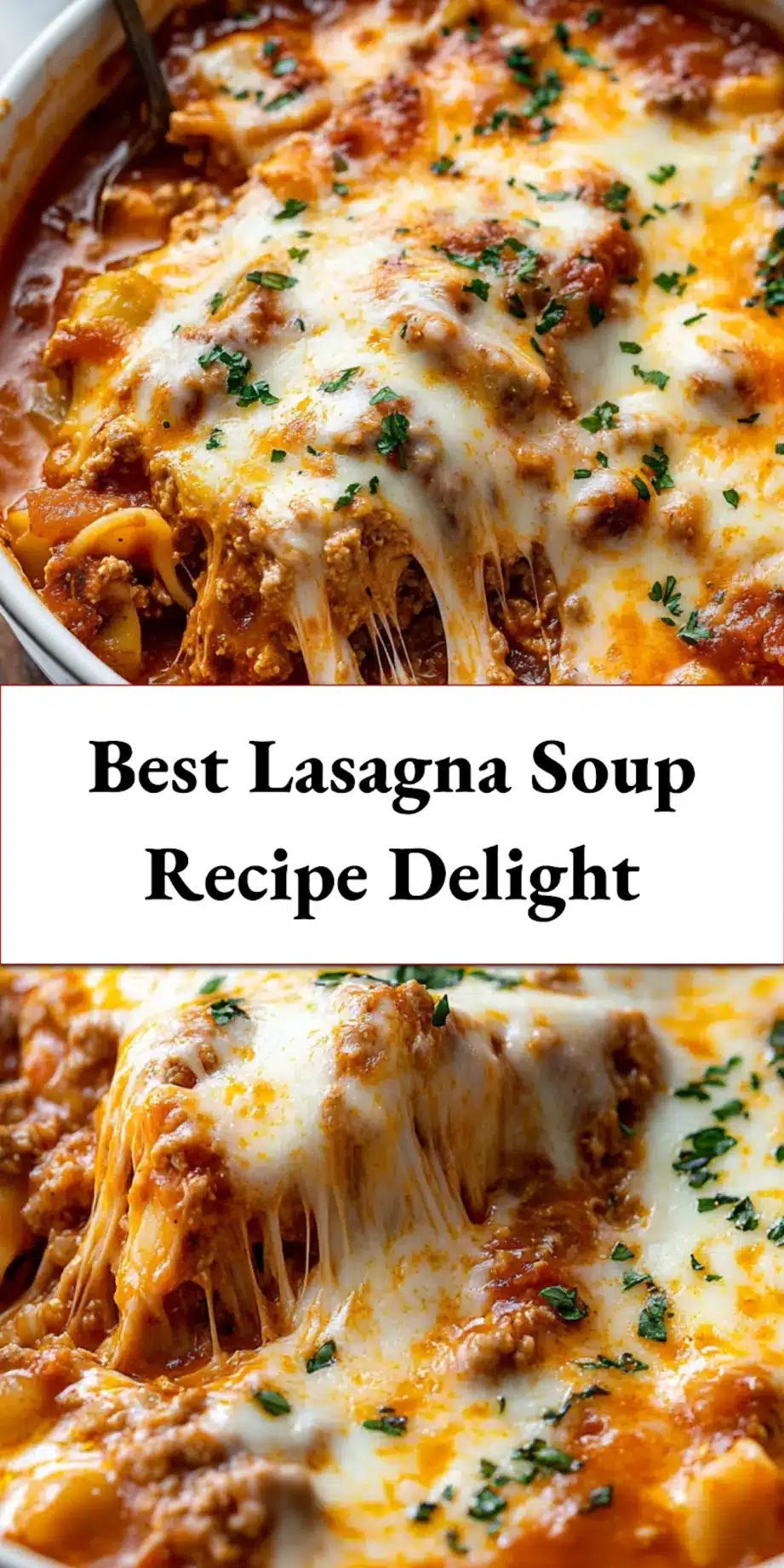 Pin for THE BEST LASAGNA SOUP RECIPE