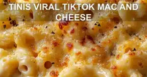 Tinis Viral TikTok Mac and Cheese Easy Delicious Recipe TINIS VIRAL TIKTOK MAC AND CHEESE centered hero view, clean and uncluttered