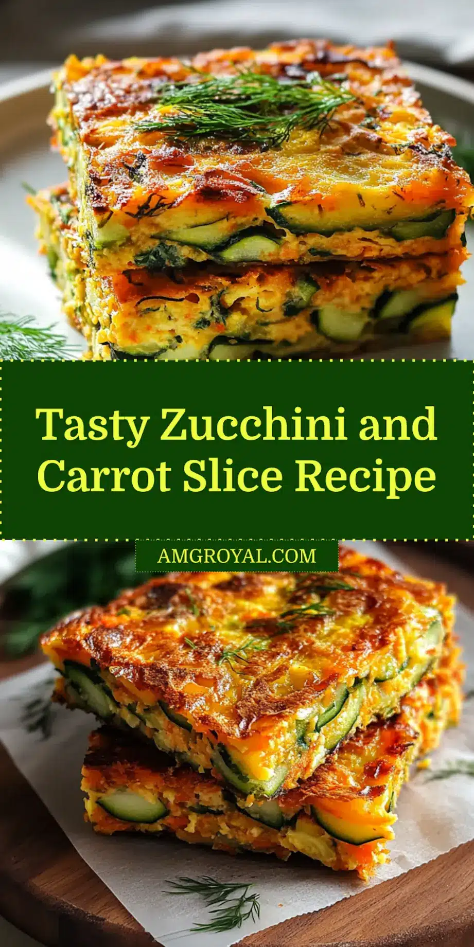 Zucchini and Carrot Slice: Easy and Delicious Recipe 7 Golden baked zucchini and carrot slice on a plate