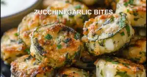 ZUCCHINI GARLIC BITES centered hero view, clean and uncluttered