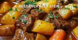 BEST EVER BEEF STEW centered hero view, clean and uncluttered