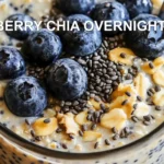 BLUEBERRY CHIA OVERNIGHT OATS centered hero view, clean and uncluttered