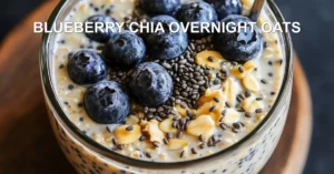 BLUEBERRY CHIA OVERNIGHT OATS centered hero view, clean and uncluttered