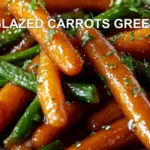 HONEY GLAZED CARROTS GREEN BEANS centered hero view, clean and uncluttered