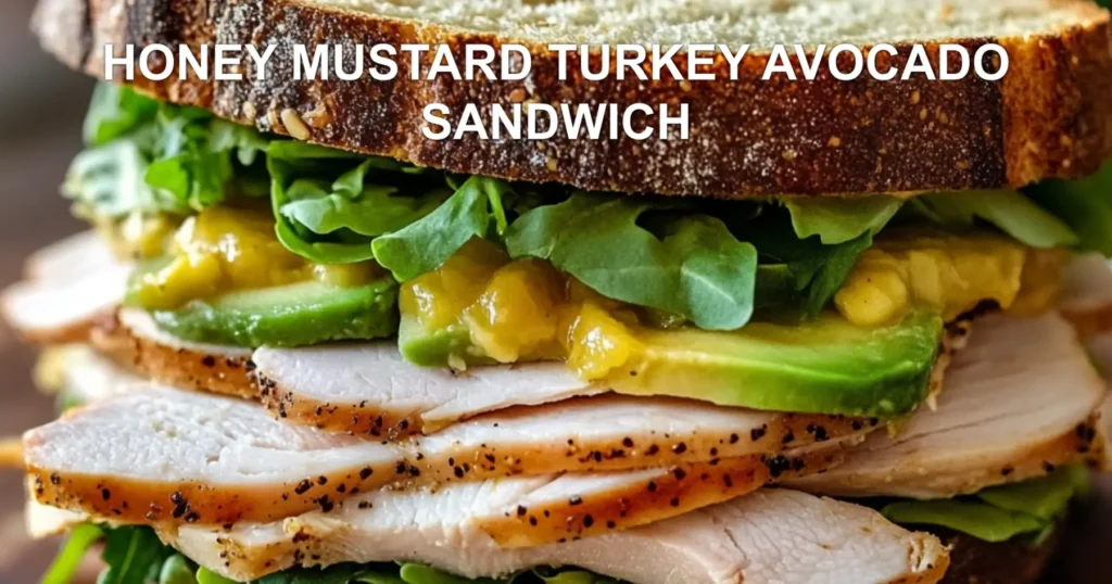 HONEY MUSTARD TURKEY AVOCADO SANDWICH centered hero view, clean and uncluttered