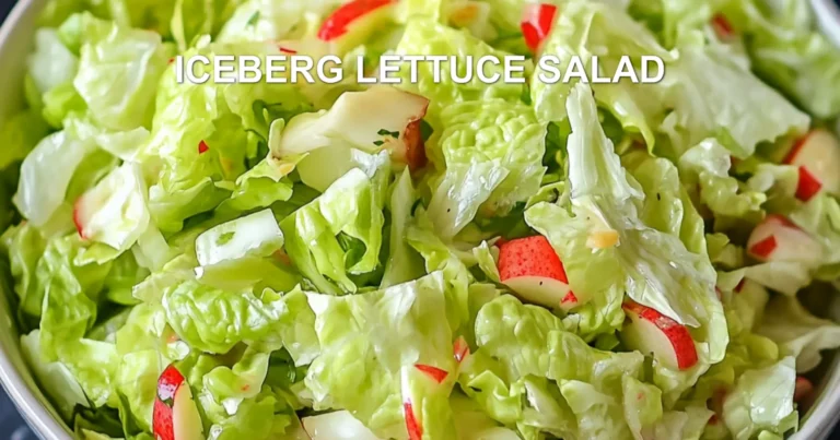 ICEBERG LETTUCE SALAD centered hero view, clean and uncluttered