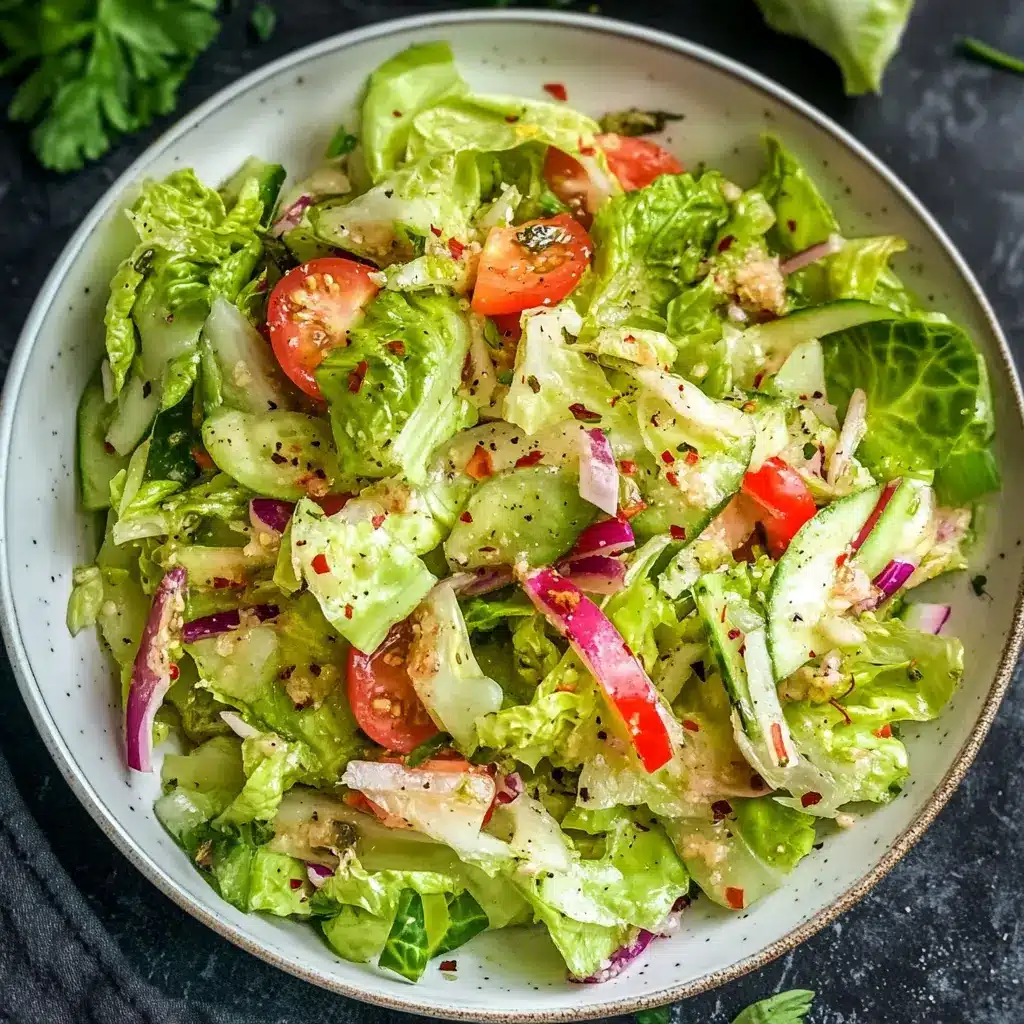 ICEBERG LETTUCE SALAD centered hero view, clean and uncluttered