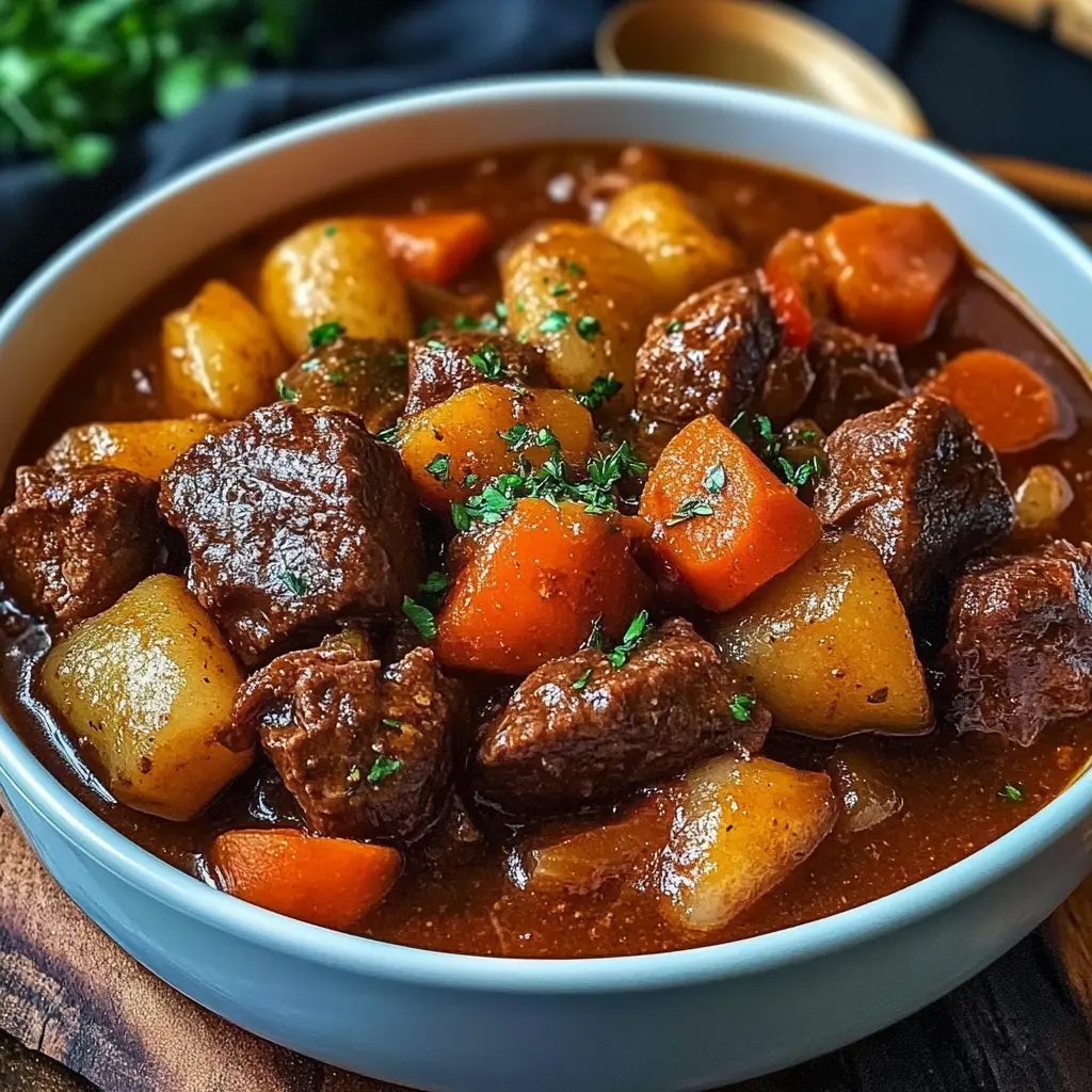 Ingredients for Best Ever Beef Stew neatly arranged on a clean surface