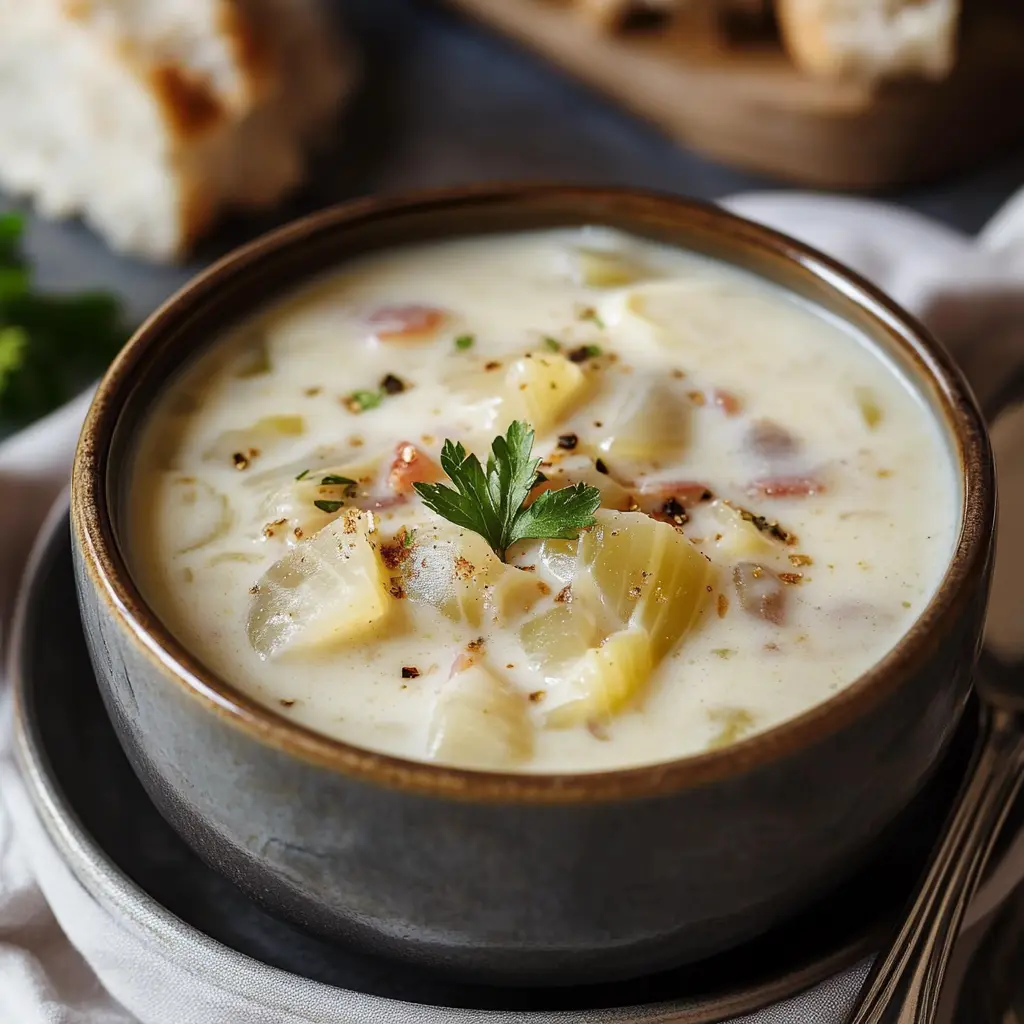 Creamy Cabbage Soup: Easy Delicious Comfort Recipe 6 Ingredients for creamy cabbage soup laid out neatly