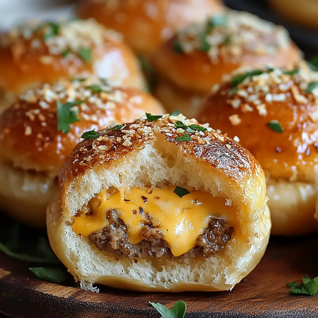 Garlic Parmesan Cheeseburger Bombs ingredients laid out neatly