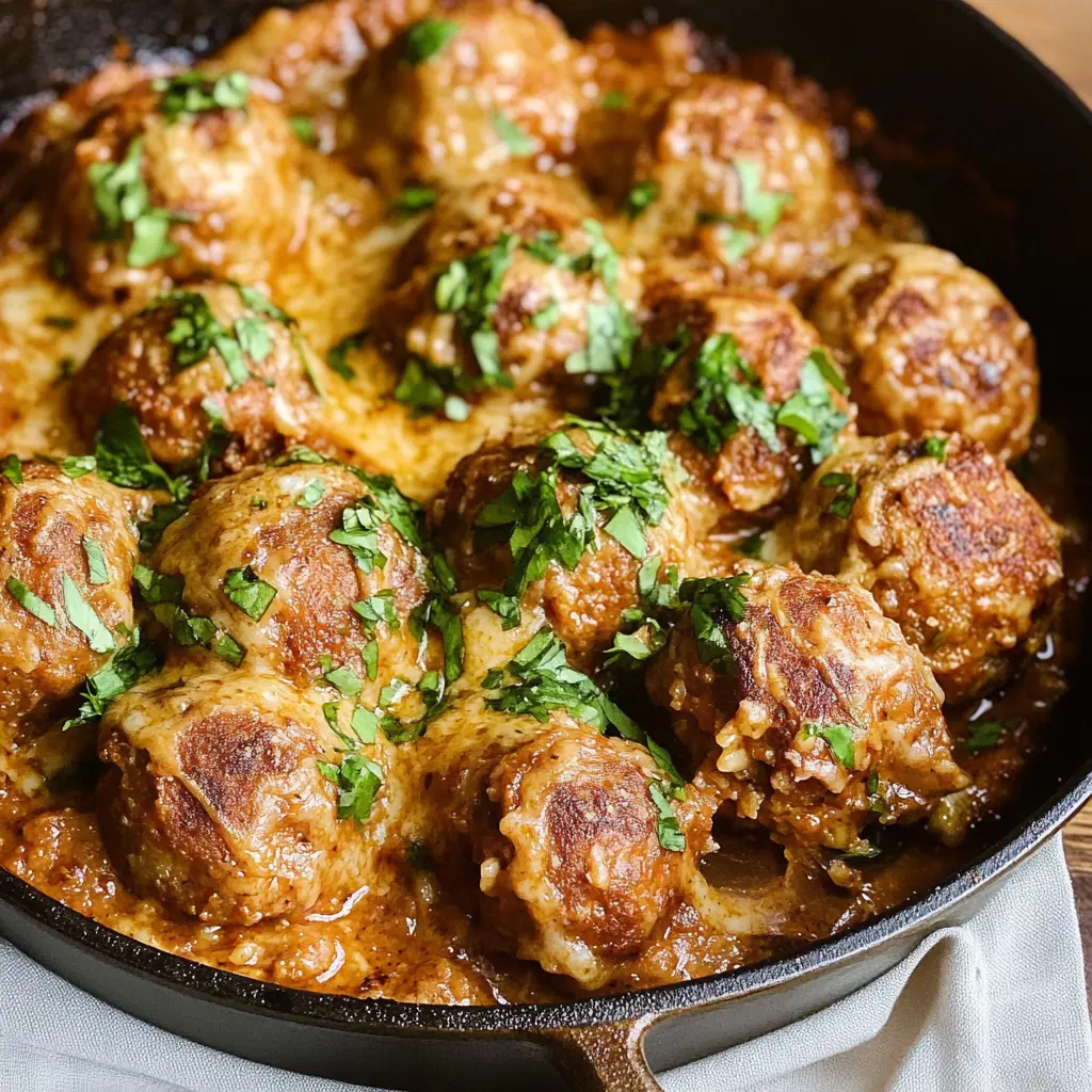 Marry Me Meatballs in creamy sun-dried tomato sauce