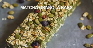 MATCHA GRANOLA BARS centered hero view, clean and uncluttered