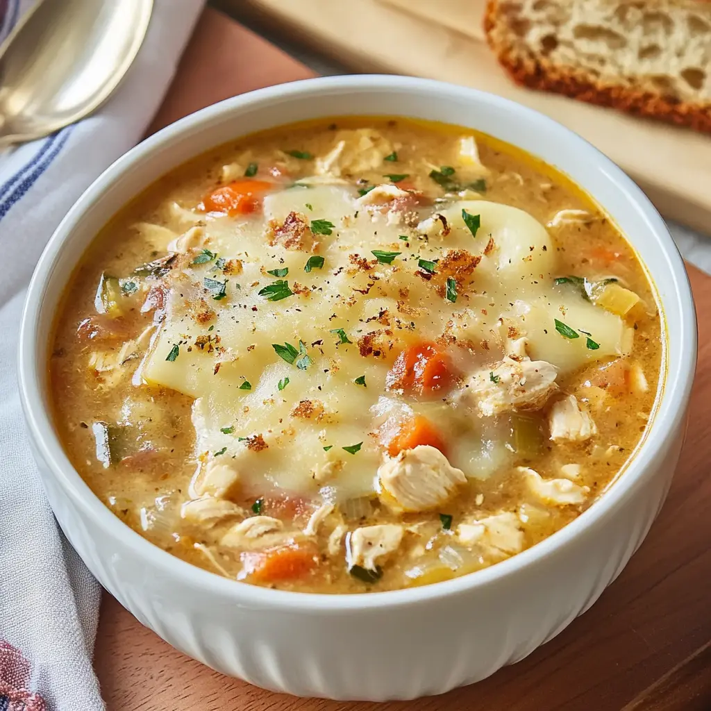 Million Dollar Chicken Casserole Soup Recipe Easy and Delicious 6 MILLION DOLLAR CHICKEN CASSEROLE SOUP centered hero view, clean and uncluttered