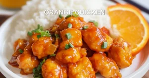 ORANGE CHICKEN centered hero view, clean and uncluttered