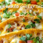 OVEN BAKED CHEESY TACOS centered hero view, clean and uncluttered