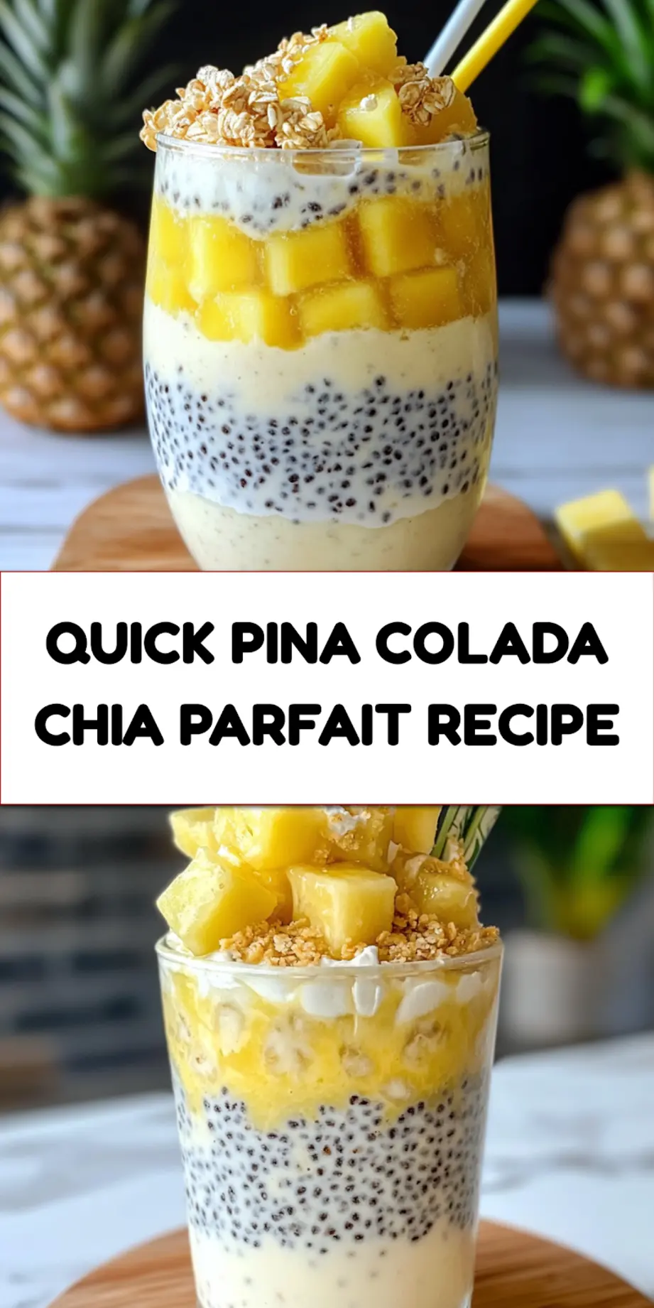 PINA COLADA CHIA PARFAIT centered hero view, clean and uncluttered