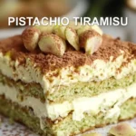 PISTACHIO TIRAMISU centered hero view, clean and uncluttered