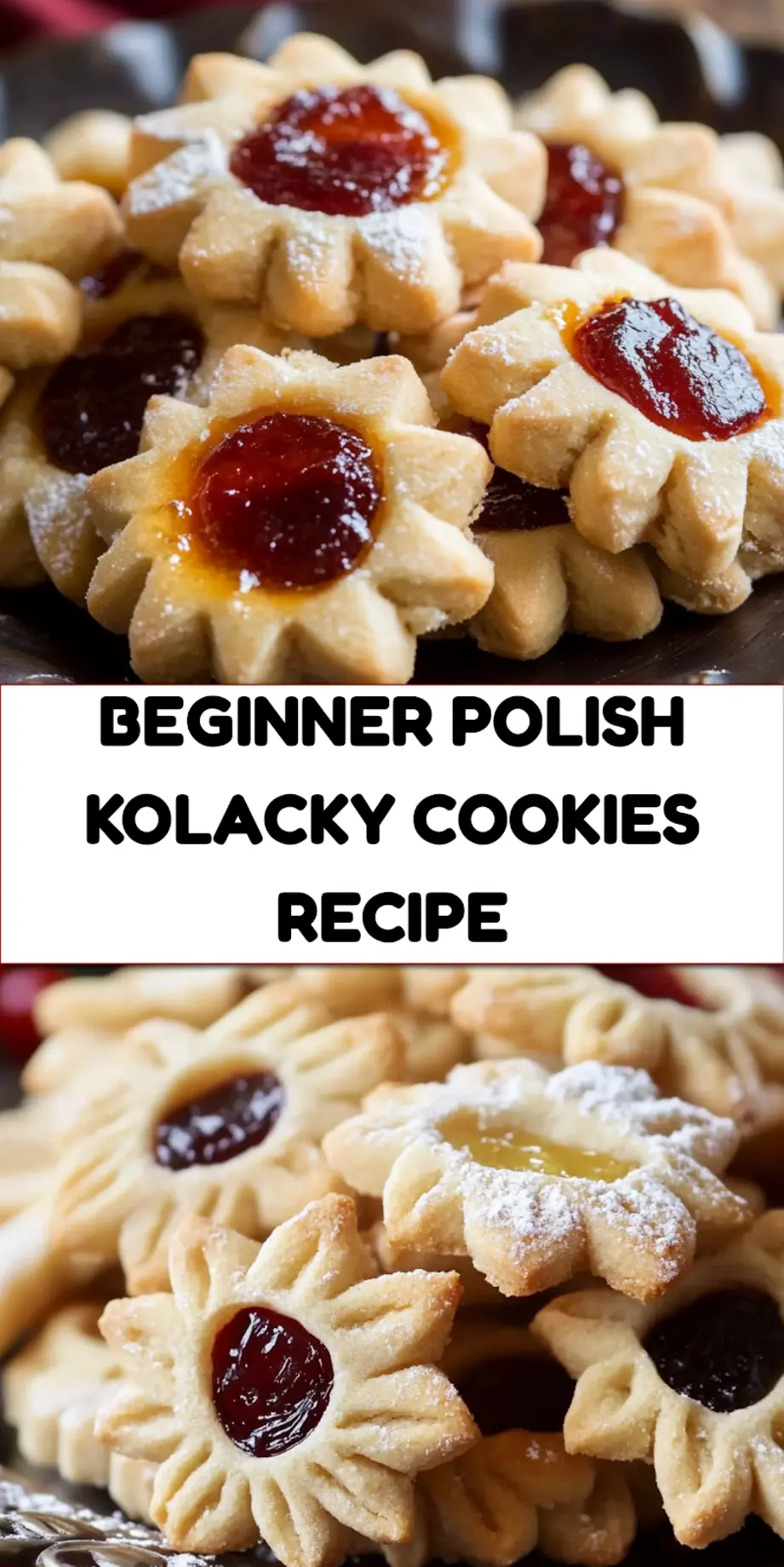 POLISH KOLACKY COOKIES centered hero view, clean and uncluttered