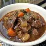 BEEF STEW WITH RED WINE centered hero view, clean and uncluttered