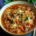 CABBAGE ROLL SOUP centered hero view, clean and uncluttered