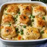 CHICKEN POT PIE CASSEROLE centered hero view, clean and uncluttered