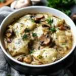 GOLABKI WITH MUSHROOM SAUCE RECIPE centered hero view, clean and uncluttered