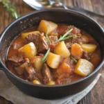 ITALIAN BEEF AND POTATO STEW centered hero view, clean and uncluttered