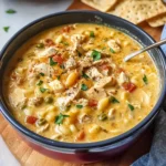 MILLION DOLLAR CHICKEN CASSEROLE SOUP centered hero view, clean and uncluttered