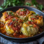 POLISH GOLUMPKI STUFFED CABBAGE centered hero view, clean and uncluttered