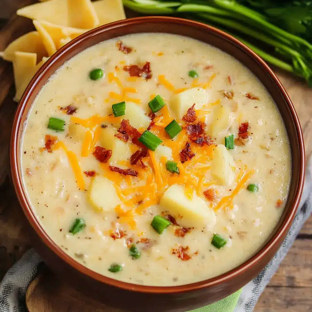 Slow Cooker Cheesy Ranch Potato Soup centered hero view, clean and uncluttered
