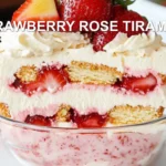 STRAWBERRY ROSE TIRAMISU centered hero view, clean and uncluttered