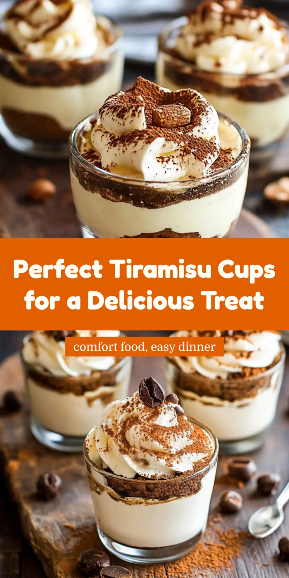 Tiramisu Cups That Are Irresistibly Easy and Delicious 7 Close-up of layered tiramisu cups with cocoa powder dusting