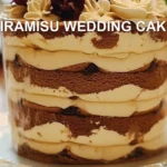 TIRAMISU WEDDING CAKE centered hero view, clean and uncluttered