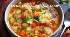 Weight Loss Cabbage Soup Recipe: Easy and Delicious WEIGHT LOSS CABBAGE SOUP centered hero view, clean and uncluttered