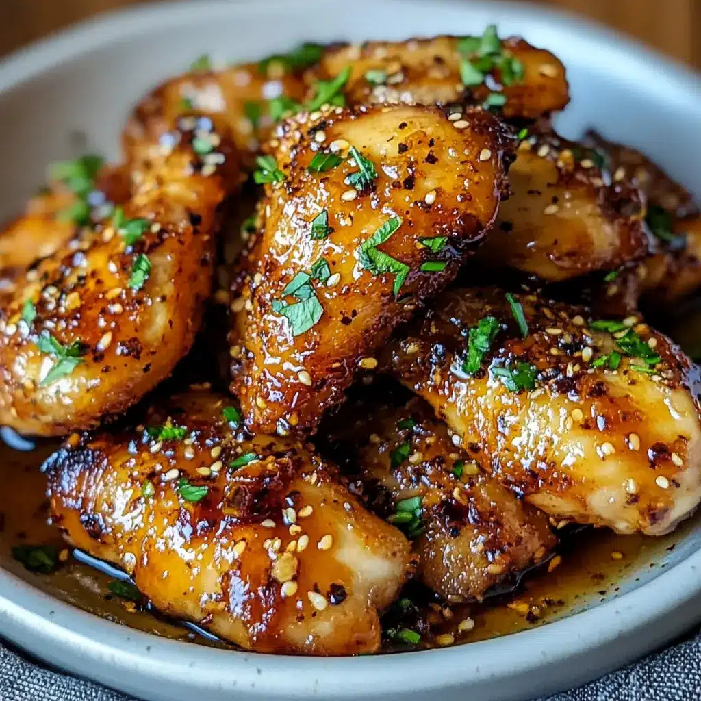 Air Fryer Honey Butter Garlic Chicken Recipe Easy 6 AIR FRYER HONEY BUTTER GARLIC CHICKEN centered hero view, clean and uncluttered
