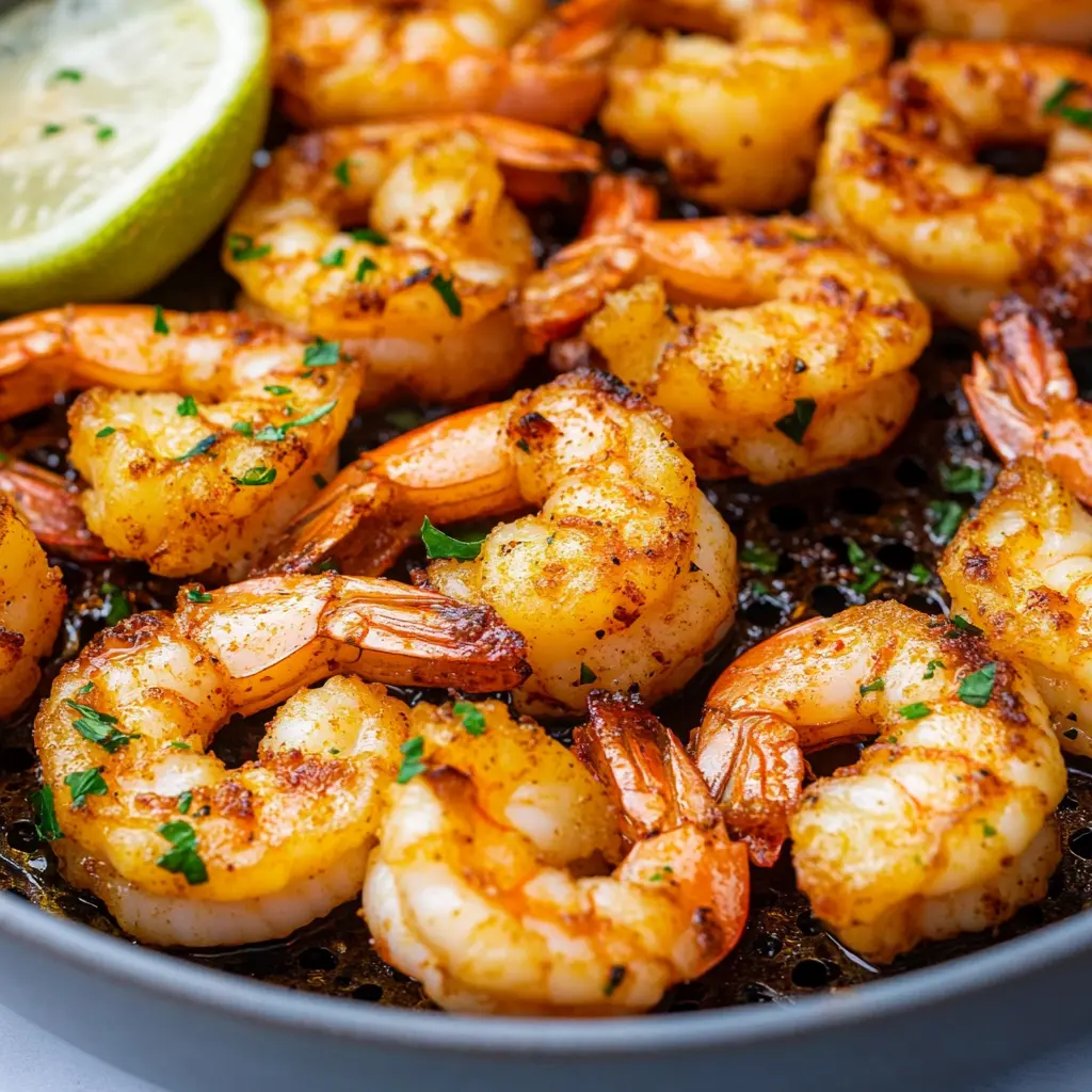 AIR FRYER SHRIMP centered hero view, clean and uncluttered