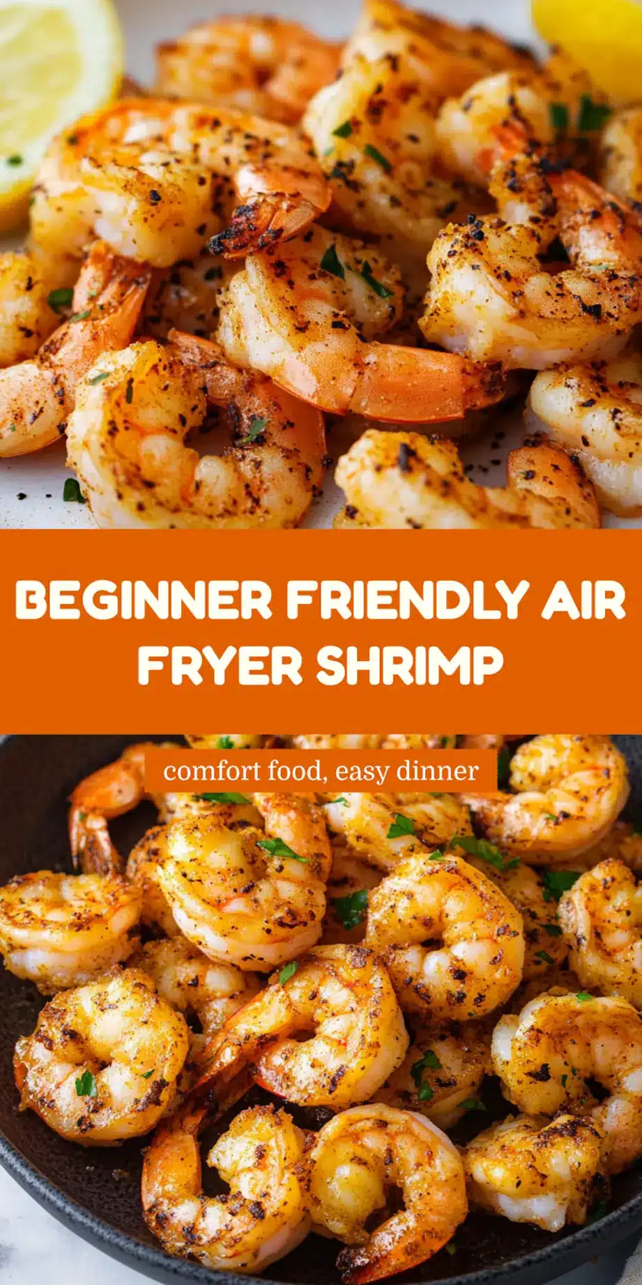 AIR FRYER SHRIMP centered hero view, clean and uncluttered