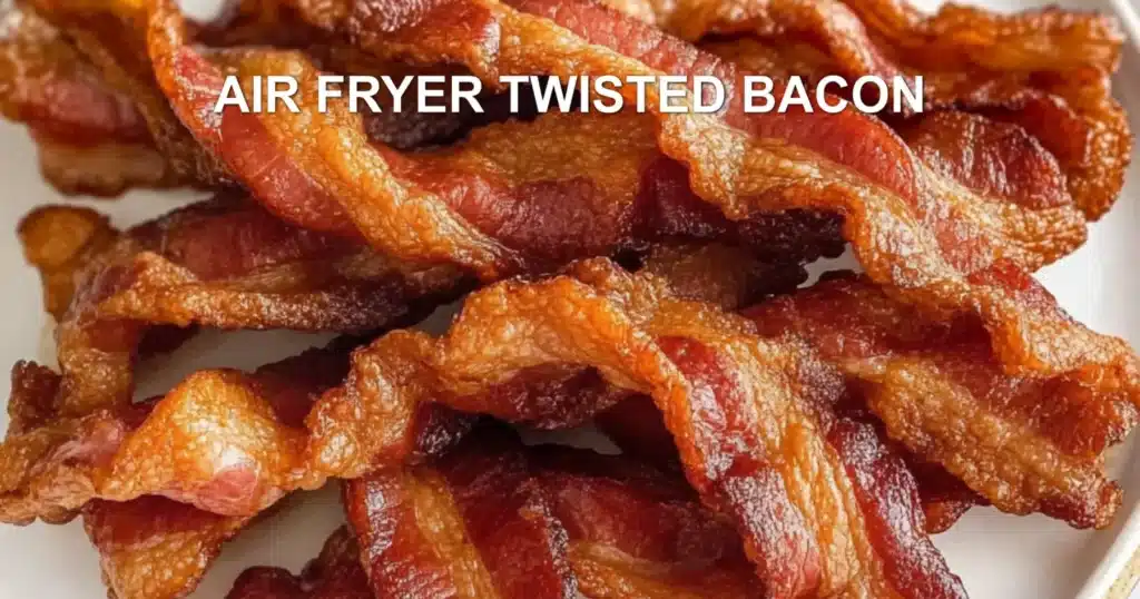 AIR FRYER TWISTED BACON centered hero view, clean and uncluttered