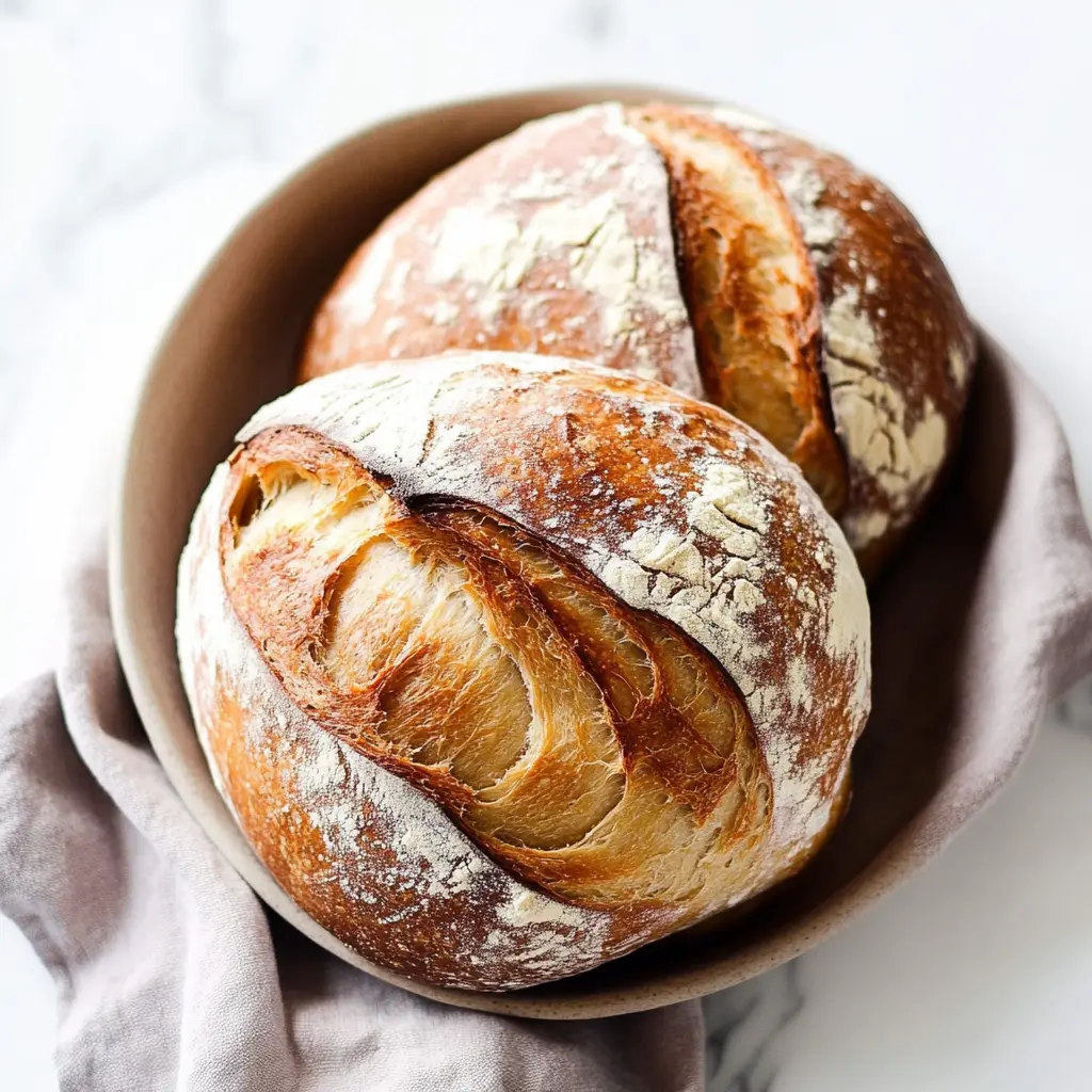 ARTISAN BREAD RECIPE centered hero view, clean and uncluttered