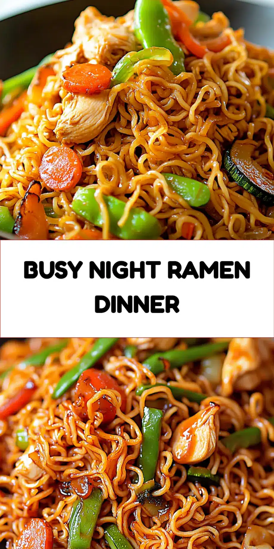 Chicken Vegetable Ramen Noodles centered hero view, clean and uncluttered pin