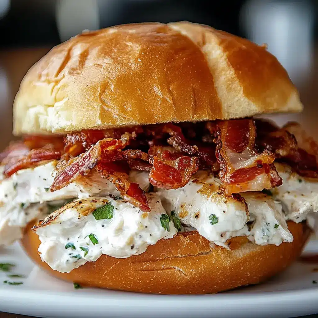Best Chopped Chicken Bacon Ranch Sandwich Recipe 6 Chopped Chicken Bacon Ranch Sandwich centered hero view, clean and uncluttered