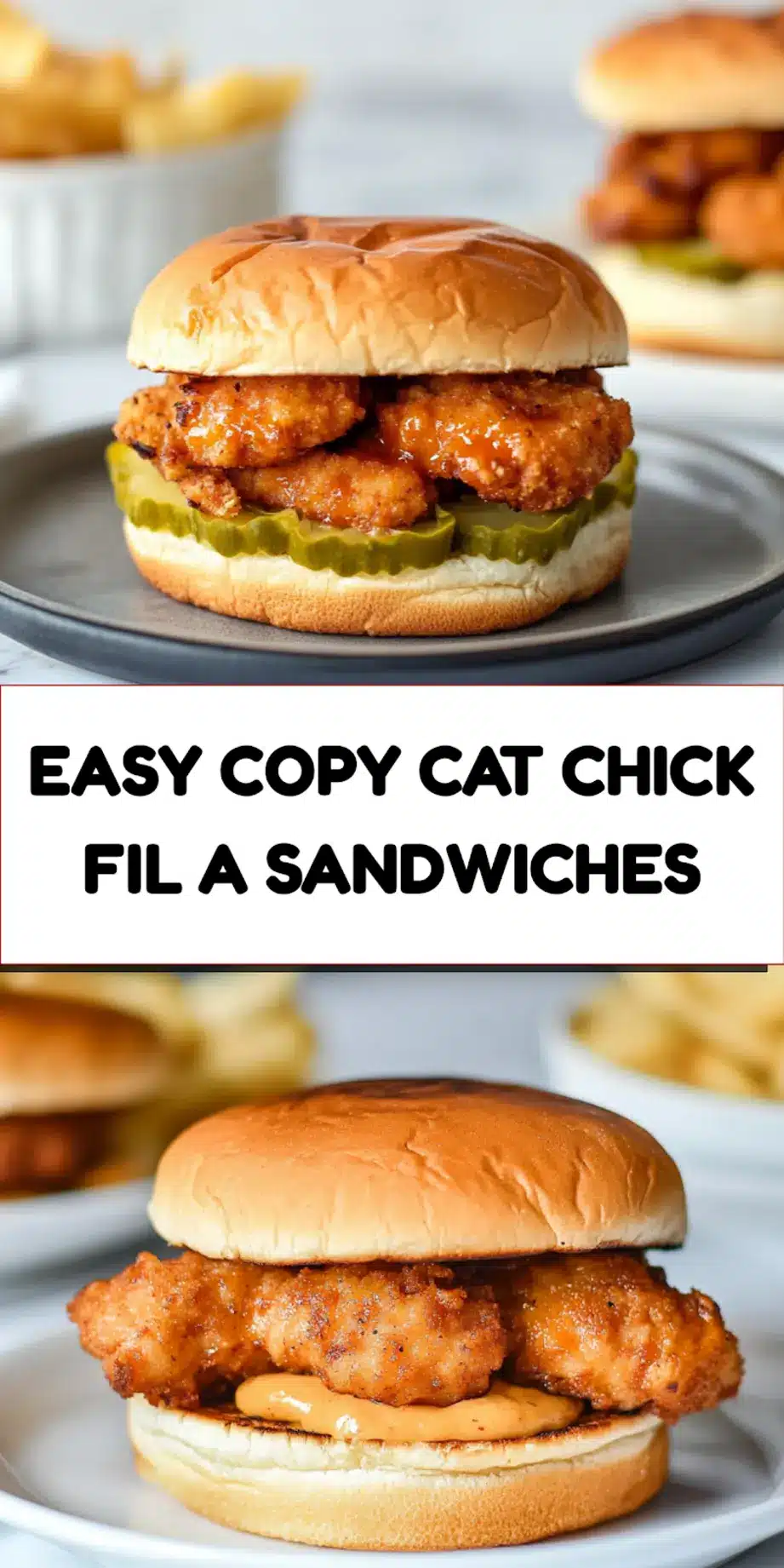 Copy Cat Chick Fil A Sandwiches Recipe Easy Homemade 7 Copy Cat Chick Fil A Sandwiches centered hero view, clean and uncluttered pin