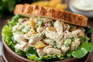 COPYCAT CHICK FIL A CHICKEN SALAD centered hero view, clean and uncluttered